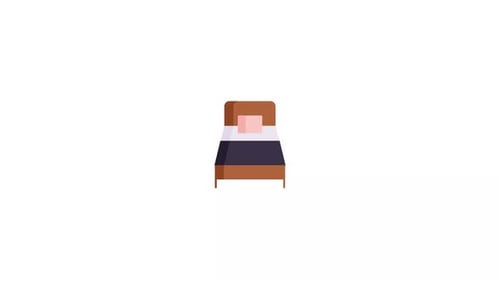Minimalist Flat Design Animated Bed Icon