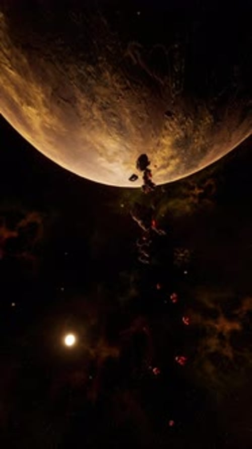 a Large Cluster of Asteroids Near an Unknown Planet Vertical
