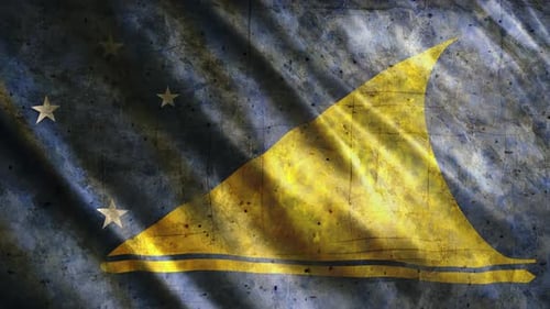 Grungy Waving Flag Background Seamless Loop