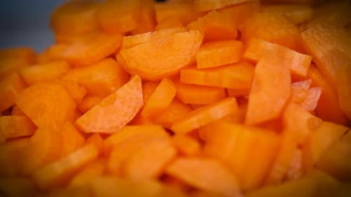 Fresh Chopped Carrots Macro Close Up