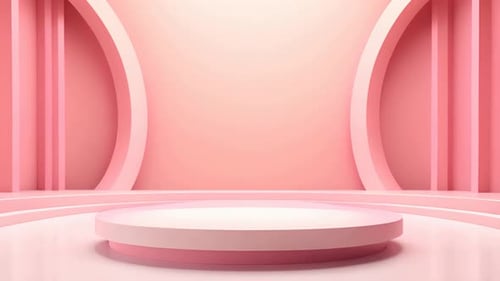 podium Futuristic showcase with platform for product displaying. Empty modern stage display