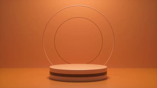Modern minimalist product display with sleek circular frame