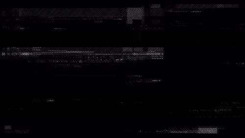 Corruption Collection: una pantalla negra con líneas en movimiento y efecto de error