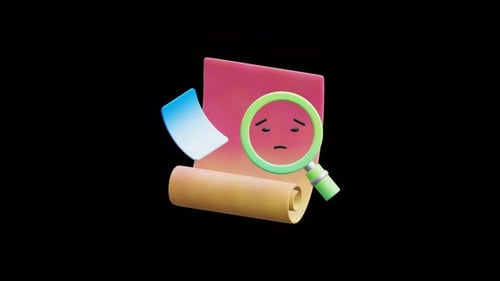 Document Not Found 3d Icon Animation