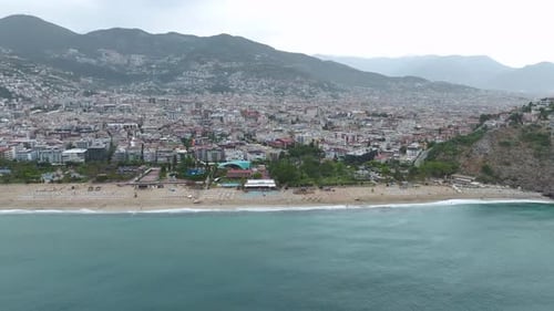 Gloomy Alanya Aerial of a RainSoaked Sea