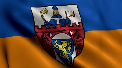 Waving Flag with Detailed Coat of Arms Loop Animation