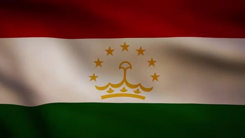 Tajikistan Flag Waving Seamless Loop Animation