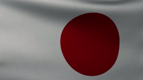Realistic Waving Flag of Japan with Soft Lighting
