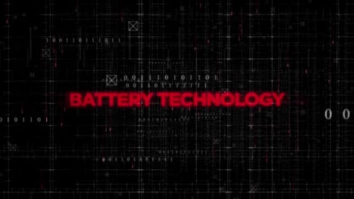 Battery Technology On Digital Background