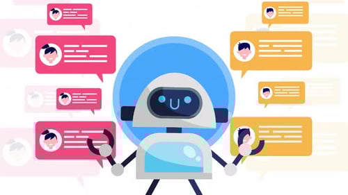 AI Chatbot Customer Service Communication Animation