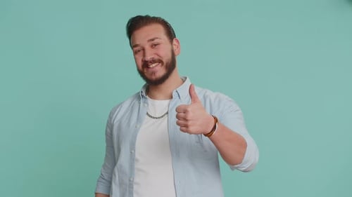 Man Showing Inviting Gesture with Hands Ask to Join Beckoning to Coming Gesturing Hello Goodbye