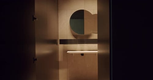 Stylish Modern Bathroom with Ambient Lighting and Elegant Design