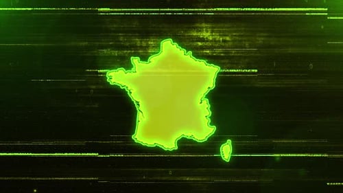 France Digital Futuristic Glitch Map