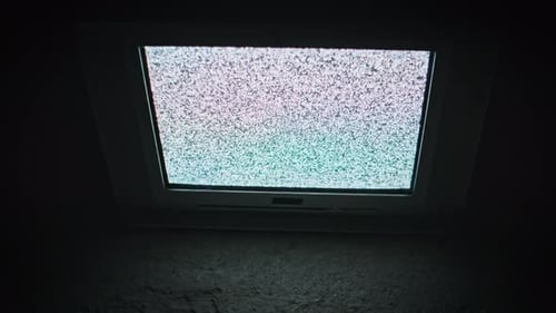 Static Noise on Old Television Screen