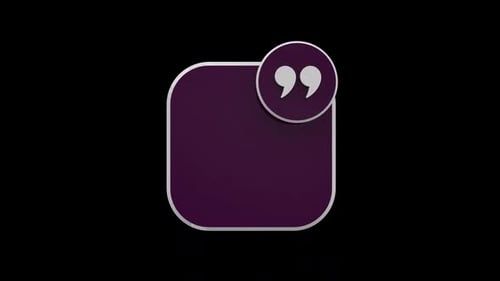 3D TEXT BUBBLE QUOTES ALPHA LOOP PURPLE
