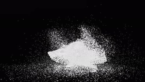 Dynamic White Particle Splash and Burst with Alpha Channel