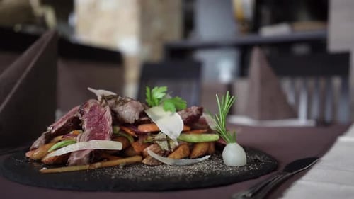 Delicious Meat Dish served in a Restaurant