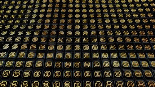 Abstract Golden Geometric Pattern Loop Background