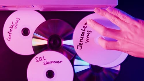 Utilisation d'un disque CD Circle avec Virus Closeup