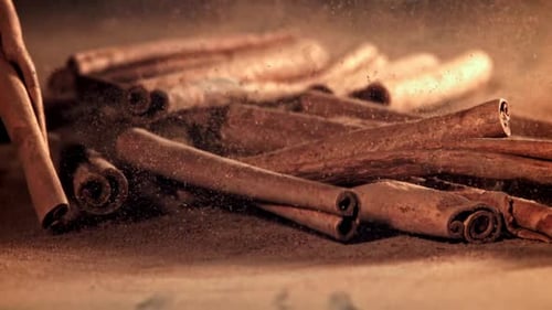 Cinnamon Sticks Filmed on a Highspeed Camera at 1000 Fps