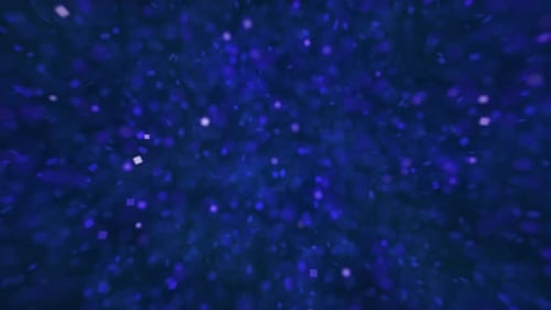 3D Blue Neon Flow Squares Stars Flying Cosmic Particles Sparkle Falling Background New Year