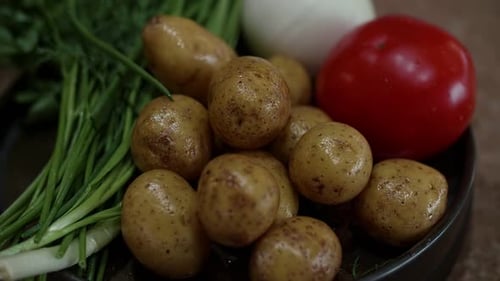 Fresh Raw Vegetables Displayed in Bowl