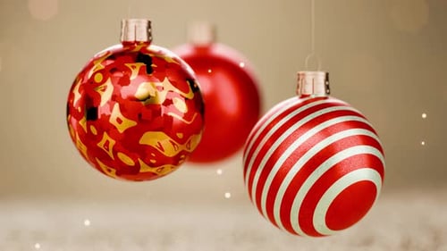 Animated Red Christmas Ornaments Festive Background