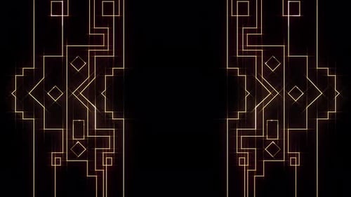 Art Deco Style Animated Golden Frames Endless Loop