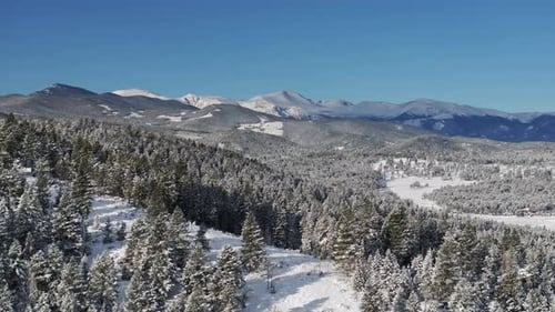 Mount Blue sky December Christmas winter wonderland aerial drone Evergreen Colorado Mount Evans wild
