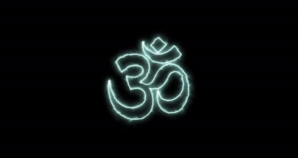 Animated Om Symbol with Glowing Neon Energy Outline Loop, Backgrounds ...