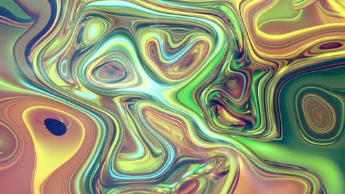 Animated texture liquid background . Abstract multicolor pattern twist wavy shiny liquid animation