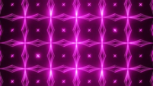 Pink On Black Abstract Neon Glowing Star Patterns Background Vj Loop Animation In 4K