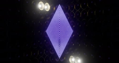 Pulsing Neon Diamond Tunnel with Stage Lights Loop