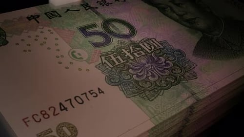 Chinese Yuan Money Counting Loop Animation