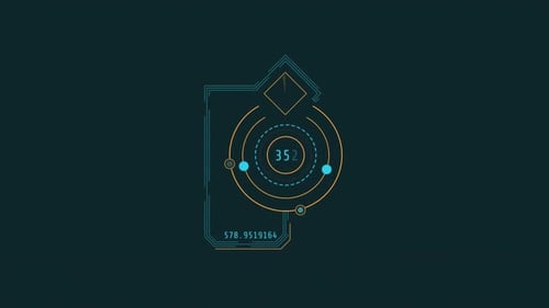 Looped Animation of Circles and Rectangles HUD Element