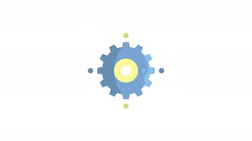 gear animated motion icon graphic for business