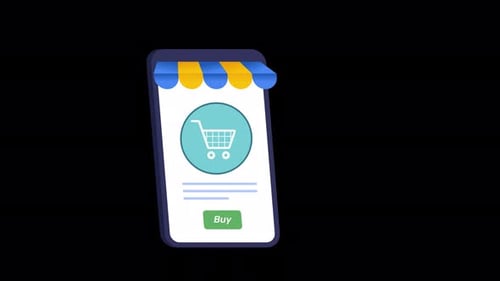 Modern E-commerce Mobile Phone Shopping Animation