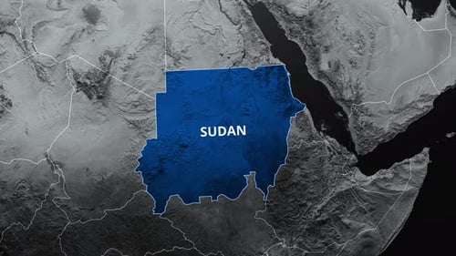 World Map Reveal Animation of Sudan with Highlight