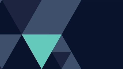 Synergy Collection: In out full screen pop out animation of transition of a green triangle into a st