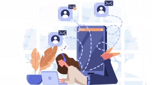 Flat Design Digital Communication and Social Network Animation