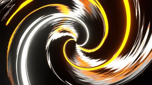 Orange And White Sci Fi Neon Magnet Spiral Background Vj Loop In 4K