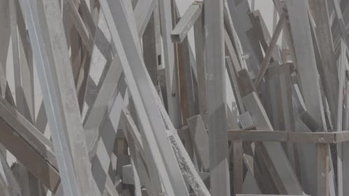 Metallic Rods Stacked Together in a Silver Pile