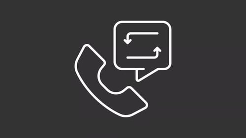 Call back option white line animation