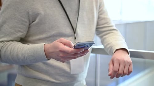 Close Up Businessman Using Smart Phone 2529 Years