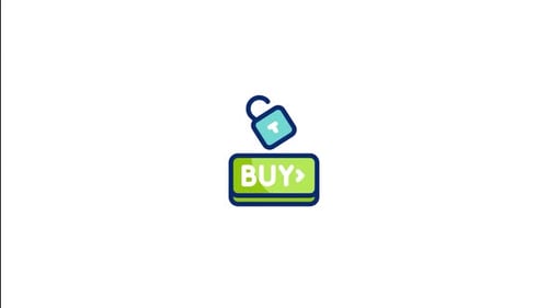 Secure Buy Button Animation with Unlocking Padlock Icon