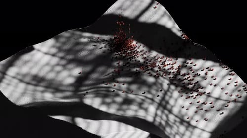 Minimalist 3D Loop of Exploding Spheres in Soft Light Environment