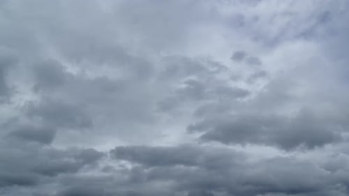 Moving Clouds in the Sky on Overcast Day
