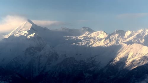 Snowy Mountain Summit Fog Time-Lapse