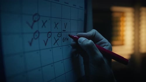 Hand Crosses Out the Date on a Calendar