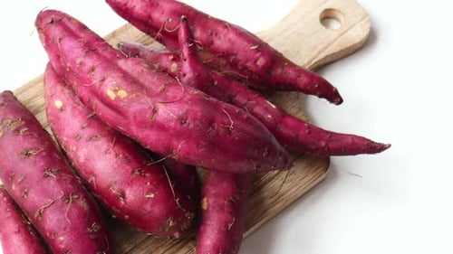 Close Up of Raw Sweet Potato in a Bowl